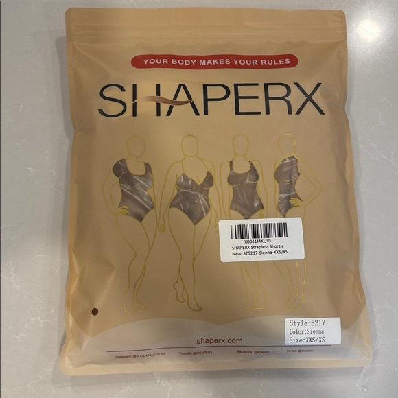 ShaperX Strapless Shortie Bodysuit – Color Sienna (XXS/XS) - Picture 1 of 2